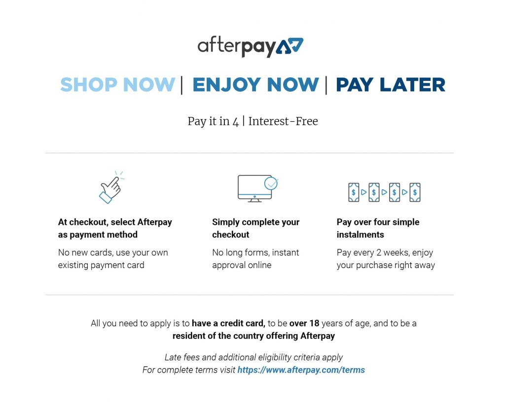 Afterpay, Payment Plans